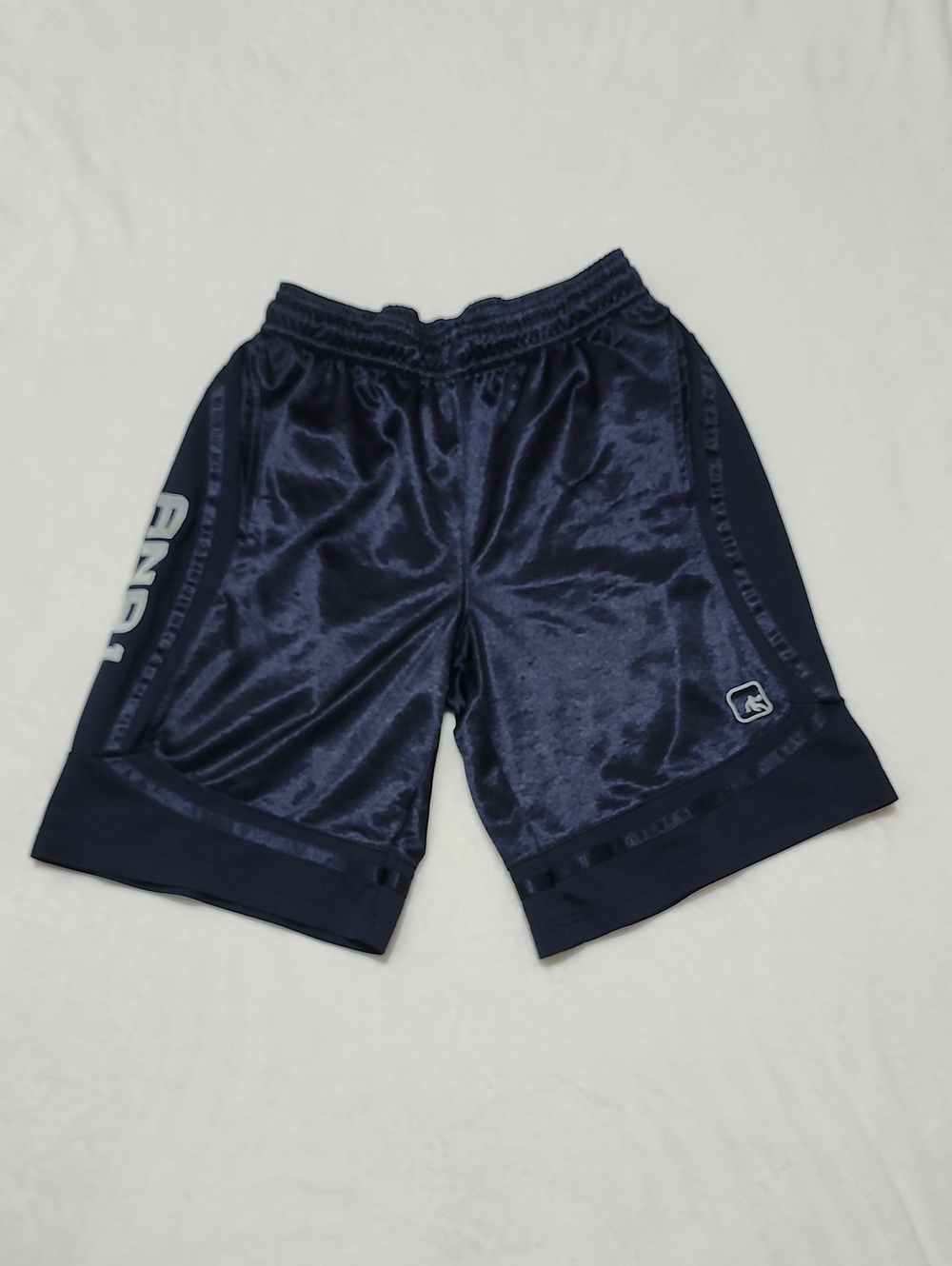 Men Navy Athletic Shorts with Side Logo S